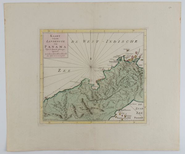 Isaak Tirion : Kaart van de landengte van Panama  - Asta Stampe antiche e moderne, disegni e carte geografiche - Associazione Nazionale - Case d'Asta italiane