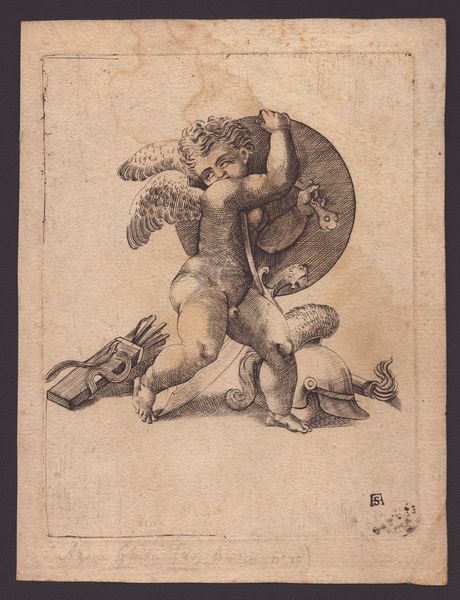 Adamo Scultori : Putto con armi  - Asta Stampe antiche e moderne, disegni e carte geografiche - Associazione Nazionale - Case d'Asta italiane