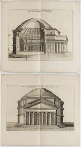 Pierre Mortier, : Pantheon nunc vulgo la Rotunda - Facies Panthei interna  - Asta Stampe antiche e moderne, disegni e carte geografiche - Associazione Nazionale - Case d'Asta italiane