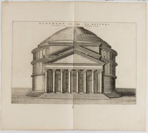 Pierre Mortier, : Pantheon nunc vulgo la Rotunda - Facies Panthei interna  - Asta Stampe antiche e moderne, disegni e carte geografiche - Associazione Nazionale - Case d'Asta italiane