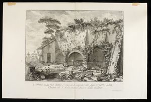 GIOVANNI BATTISTA PIRANESI - Veduta interna della Camera sepolcrale dirimpetto alla Chiesa di S. Sebastiano fuori le Mura