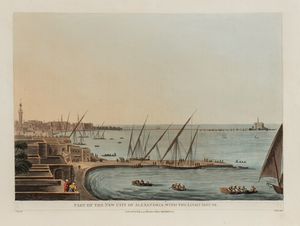 Thomas Milton : Part of the new city of Alexandria, with the Light House  - Asta Stampe antiche e moderne, disegni e carte geografiche - Associazione Nazionale - Case d'Asta italiane