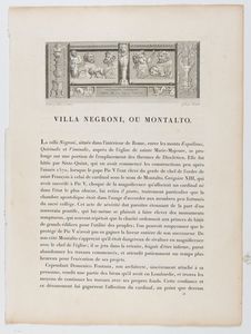 Jacques-Charles Bonnard : Plan de la Villa Negroni - Vue du Casin de la Villa Negroni  - Asta Stampe antiche e moderne, disegni e carte geografiche - Associazione Nazionale - Case d'Asta italiane