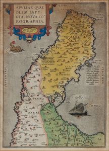 Abraham Ortelius - Apuliae Quae Olim Iapygia, Nova Corographia.