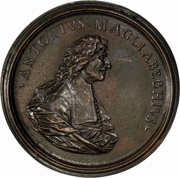 Girolamo Ticciati : Medaglia commemorativa di Antonio Magliabechi  - Asta Numismatica - Associazione Nazionale - Case d'Asta italiane