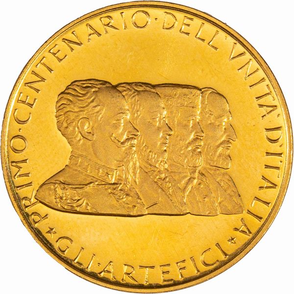 Medaglia commemorativa dei 100 anni dell'Unità d'Italia  - Asta Numismatica - Associazione Nazionale - Case d'Asta italiane