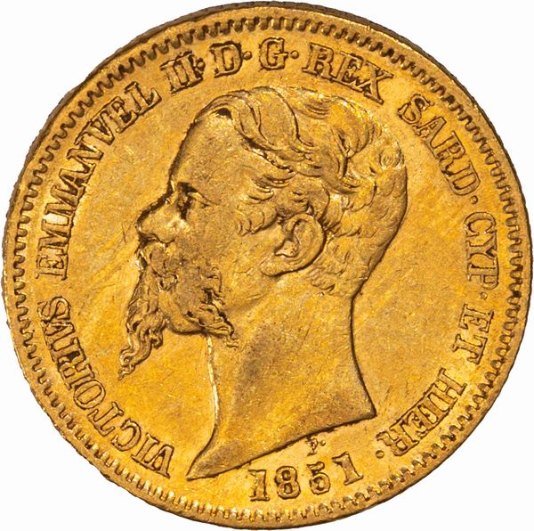 Regno di Sardegna, Vittorio Emanuele II, 20 lire, 1851, Torino  - Asta Numismatica - Associazione Nazionale - Case d'Asta italiane