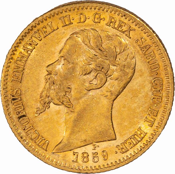 Regno di Sardegna, Vittorio Emanuele II, 20 lire, 1859, Genova  - Asta Numismatica - Associazione Nazionale - Case d'Asta italiane