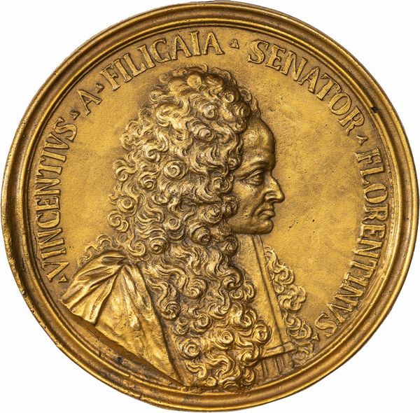 Antonio Motauti : Medaglia commemorativa di Vincenzo da Filicaia  - Asta Numismatica - Associazione Nazionale - Case d'Asta italiane