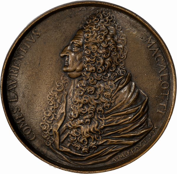 Antonio Motauti : Medaglia commemorativa di Lorenzo Magalotti  - Asta Numismatica - Associazione Nazionale - Case d'Asta italiane