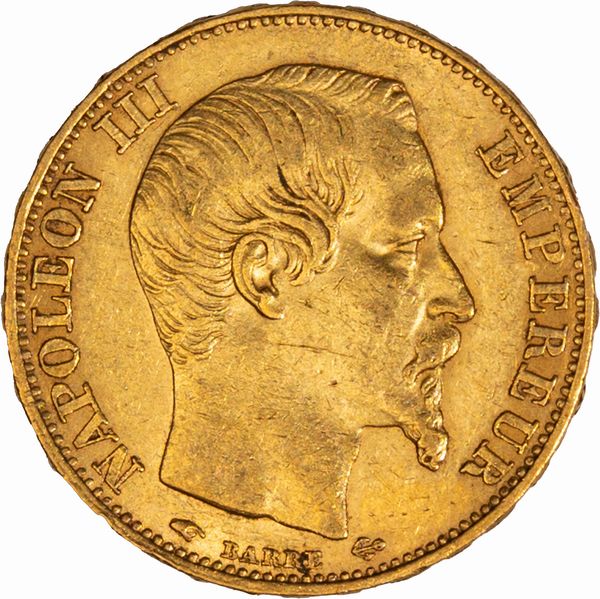 Impero Francese - 20 Franchi Napoleone III di Francia  - Asta Numismatica - Associazione Nazionale - Case d'Asta italiane