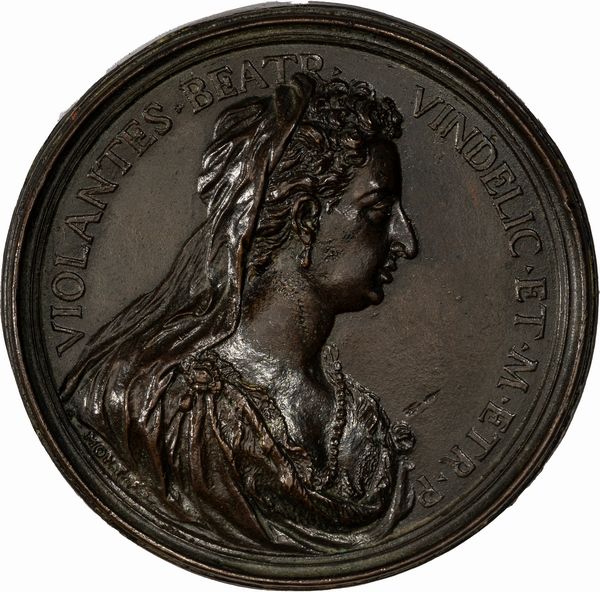 Antonio Motauti : Medaglia commemorativa di Violante Beatrice di Baviera  - Asta Numismatica - Associazione Nazionale - Case d'Asta italiane