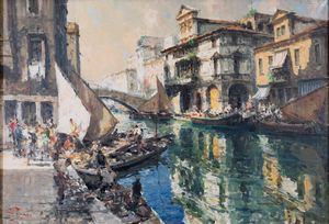 LUIGI PAGAN : Canal Vena - Palazzo Mascheroni  - Asta Asta di arte moderna e contemporanea - Associazione Nazionale - Case d'Asta italiane