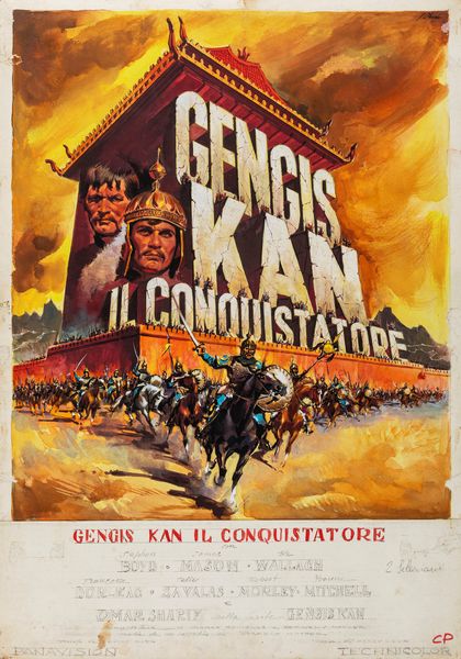 Giorgio Olivetti : Gengis Khan il conquistatore  - Asta Bozzetti Cinematografici - Associazione Nazionale - Case d'Asta italiane