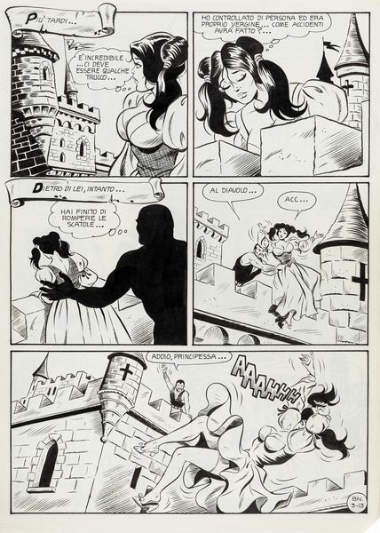 Alberto Del Mestre : Biancaneve - Natascia la bagascia  - Asta Fumetti: I Maestri dell'Erotismo - Associazione Nazionale - Case d'Asta italiane