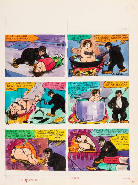 Guido Buzzelli : Il cuoco  - Asta Fumetti: I Maestri dell'Erotismo - Associazione Nazionale - Case d'Asta italiane