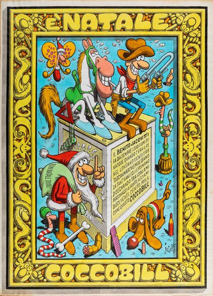 Benito Jacovitti :  Natale Cocco Bill  - Asta Fumetti: I Maestri dell'Erotismo - Associazione Nazionale - Case d'Asta italiane