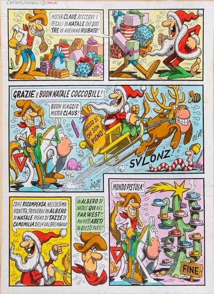 Benito Jacovitti :  Natale Cocco Bill  - Asta Fumetti: I Maestri dell'Erotismo - Associazione Nazionale - Case d'Asta italiane