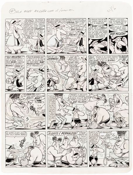 Benito Jacovitti : Baby Megaton  - Asta Fumetti: I Maestri dell'Erotismo - Associazione Nazionale - Case d'Asta italiane