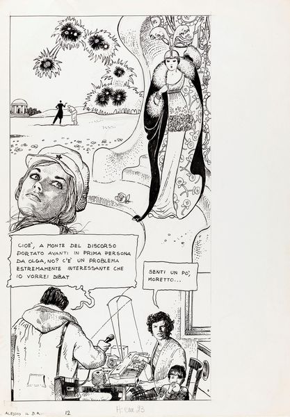 Milo Manara : Alessio il Borghese rivoluzionario  - Asta Fumetti: I Maestri dell'Erotismo - Associazione Nazionale - Case d'Asta italiane