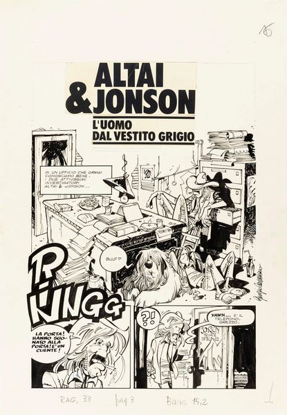 Giorgio Cavazzano : Altai & Jonson - L'uomo dal vestito grigio  - Asta Fumetti: I Maestri dell'Erotismo - Associazione Nazionale - Case d'Asta italiane