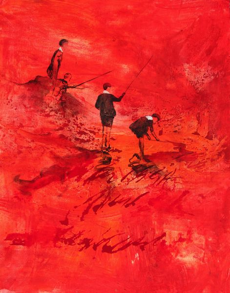 Guillermo CONTE : Nios pescando en rojo  - Asta Arte Moderna e Contemporanea - Associazione Nazionale - Case d'Asta italiane