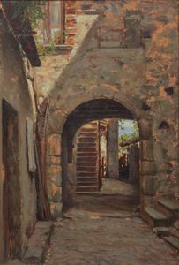 EMILIO PARMA Emilio Parma - EMILIO PARMA (Monza, 1874 - 1950)  Interno Rustico