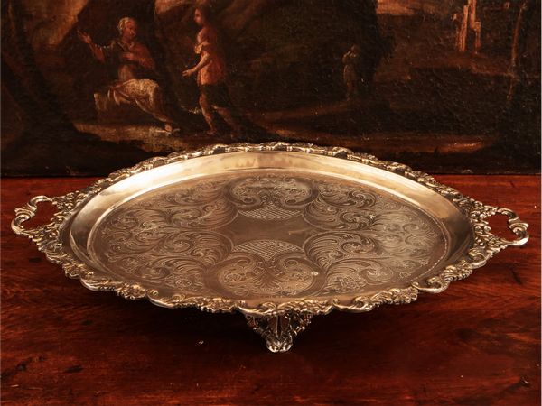 Guantiera in metallo argentato  - Asta Di villa in villa Una collezione di vetri - Associazione Nazionale - Case d'Asta italiane