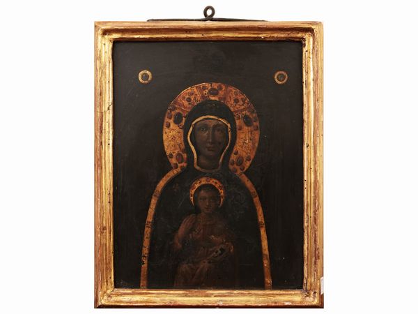 Madonna di San Luca, detta Madonna di Nikopeia  - Asta Di villa in villa Una collezione di vetri - Associazione Nazionale - Case d'Asta italiane