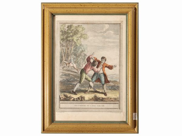 Jean-Baptiste Oudry : Fables di J. de La Fontaine  - Asta Di villa in villa Una collezione di vetri - Associazione Nazionale - Case d'Asta italiane