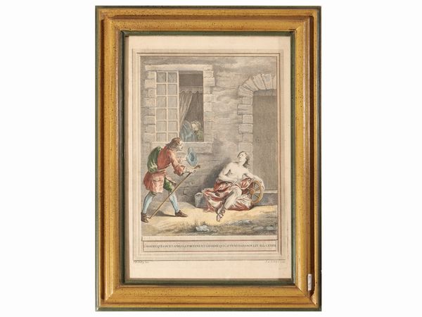 Jean-Baptiste Oudry : Fables di J. de La Fontaine  - Asta Di villa in villa Una collezione di vetri - Associazione Nazionale - Case d'Asta italiane