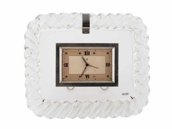 Orologio con cornice a torchon  - Asta Di villa in villa Una collezione di vetri - Associazione Nazionale - Case d'Asta italiane