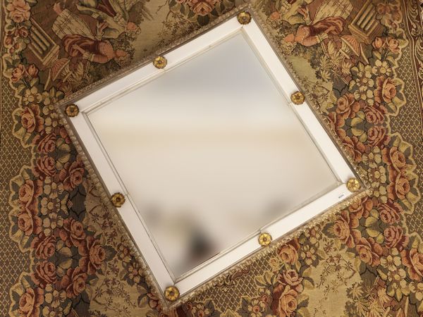 Specchiera in vetro soffiato di Murano  - Asta Di villa in villa Una collezione di vetri - Associazione Nazionale - Case d'Asta italiane