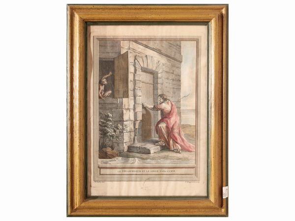 Jean-Baptiste Oudry : Fables di J. de La Fontaine  - Asta Di villa in villa Una collezione di vetri - Associazione Nazionale - Case d'Asta italiane