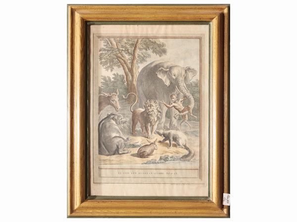 Jean-Baptiste Oudry : Fables di J. de La Fontaine  - Asta Di villa in villa Una collezione di vetri - Associazione Nazionale - Case d'Asta italiane