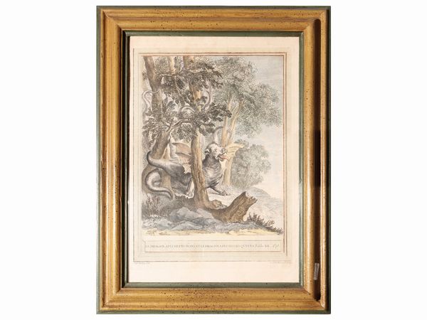 Jean-Baptiste Oudry : Fables di J. de La Fontaine  - Asta Di villa in villa Una collezione di vetri - Associazione Nazionale - Case d'Asta italiane