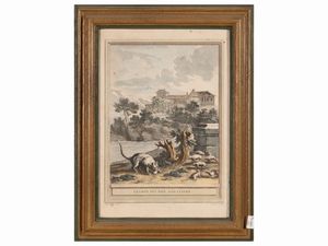 Jean-Baptiste Oudry : Fables di J. de La Fontaine  - Asta Di villa in villa Una collezione di vetri - Associazione Nazionale - Case d'Asta italiane