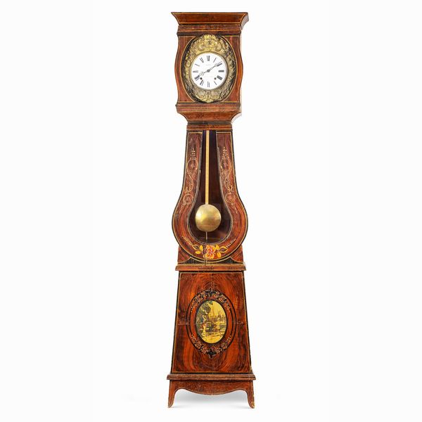 Orologio a torre in legno laccato  - Asta Dipinti Antichi e del XIX Secolo Arredi e Sculture - Associazione Nazionale - Case d'Asta italiane