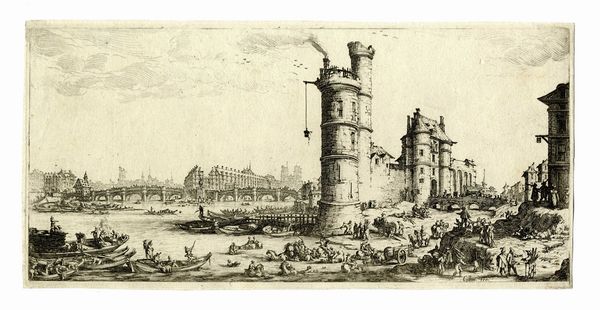 Jacques Callot : Vue du Pont-Neuf.  - Asta Arte Antica, Moderna e Contemporanea [parte I] - Associazione Nazionale - Case d'Asta italiane