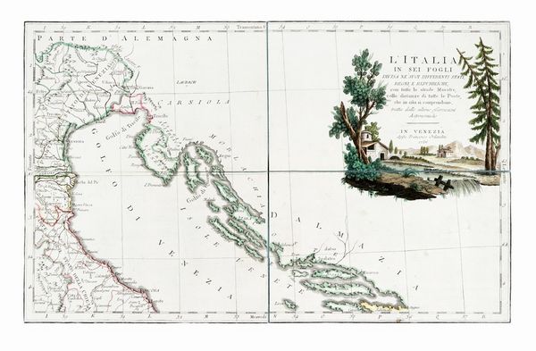 Raccolta di sei mappe in cofanetto di cuoio.  - Asta Arte Antica, Moderna e Contemporanea [parte I] - Associazione Nazionale - Case d'Asta italiane