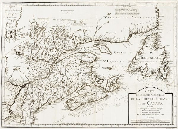 JACQUES NICOLAS BELLIN : Carte de la Partie Orientale de la Nouvelle France ou du Canada  - Asta Arte Antica, Moderna e Contemporanea [parte I] - Associazione Nazionale - Case d'Asta italiane