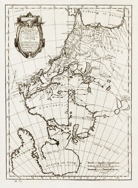 RIGOBERT BONNE : Partie du Nord de l'Amerique Septentrionale pour servir a l'histoire Philosophique et Politique des Etablissemens et du Commerce des Europeens dans les  deux Indes.  - Asta Arte Antica, Moderna e Contemporanea [parte I] - Associazione Nazionale - Case d'Asta italiane