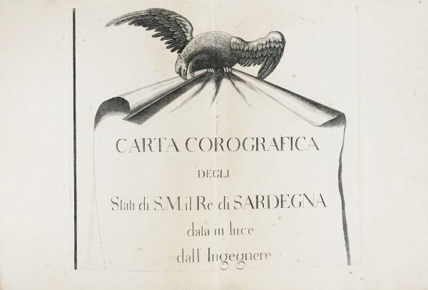 GIOVANNI TOMMASO BORGONIO : Carta corografica degli Stati di S.M. il Re di Sardegna data in luce dall'Ingegnere Borgonio nel 1683 corretta ed accresciuta nell'anno 1772.  - Asta Arte Antica, Moderna e Contemporanea [parte I] - Associazione Nazionale - Case d'Asta italiane