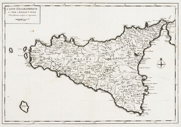 PIERRE (DEL) CALLEJO Y ANGULO : Carte geographique del'Isle et Royaume de Sicile. Nouvellement corrige et augmente.  - Asta Arte Antica, Moderna e Contemporanea [parte I] - Associazione Nazionale - Case d'Asta italiane