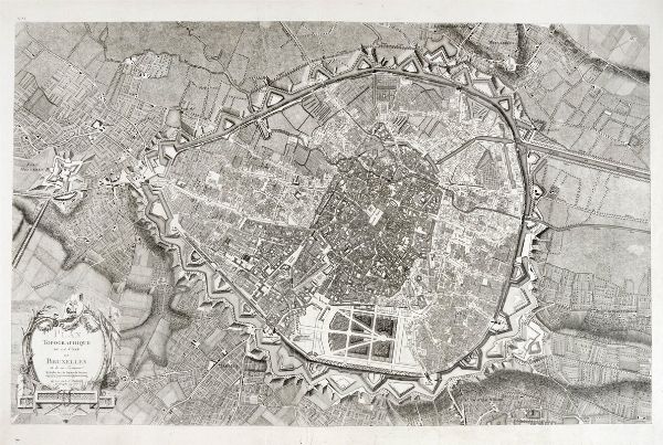 LOUIS-ANDR DUPUIS : Plan topographique de la Ville de Bruxelles et de ses environs.  - Asta Arte Antica, Moderna e Contemporanea [parte I] - Associazione Nazionale - Case d'Asta italiane