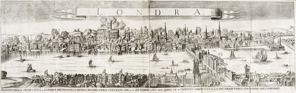 GALEAZZO GUALDO PRIORATO : Londra / Incendio Della Gran Citta di Londra Metropoli del Regno d'Inghilterra succaesso ADI 21 Settembre 1666 dal Quale in 4 Giorni FU Abbrvcciata la piv gran pares con danno inestimabile.  - Asta Arte Antica, Moderna e Contemporanea [parte I] - Associazione Nazionale - Case d'Asta italiane