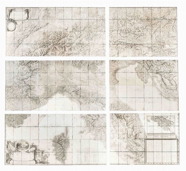 LOUIS ALBERT GUISLAIN BACLER D'ALBE : Carte Gnrale Du Thtre de la Guerre en Italie et dans les Alpes Depuis le passage du VAR le 29 septembre 1792 V.S.  jusqu' l'entre des Franais dans Rome le 22 pluviose an 6eme Rp.ain avec les limites et divisions des Nouvelles Republiques.  - Asta Arte Antica, Moderna e Contemporanea [parte I] - Associazione Nazionale - Case d'Asta italiane