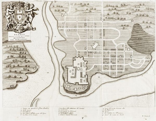 JOO JOS DE SANTA TERESA (JOO DE NORONHA FREIRE) : Pianta della citt di S. Luigi metropoli del  Maragnone.  - Asta Arte Antica, Moderna e Contemporanea [parte I] - Associazione Nazionale - Case d'Asta italiane