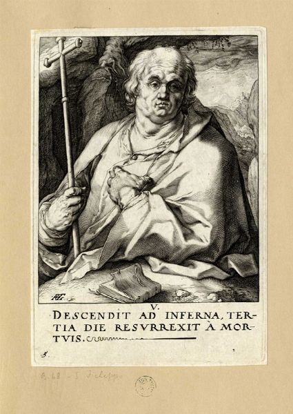 HENDRIK GOLTZIUS : San Paolo e i dodici apostoli con il Credo.  - Asta Arte Antica, Moderna e Contemporanea [parte I] - Associazione Nazionale - Case d'Asta italiane