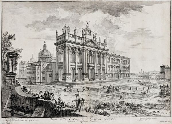 GIOVANNI BATTISTA PIRANESI : Veduta della Basilica di S. Giovanni Laterano.  - Asta Arte Antica, Moderna e Contemporanea [parte I] - Associazione Nazionale - Case d'Asta italiane